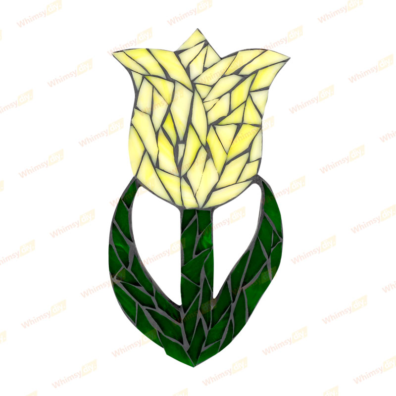 Whimsy DIY Yellow Tulip Flower Glass Mosaic Kit Puzzles