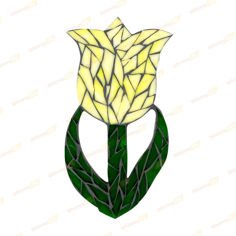 Whimsy DIY Yellow Tulip Flower Glass Mosaic Kit Puzzles