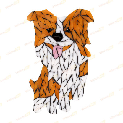 Brown Border Collie Glass Mosaic Kit