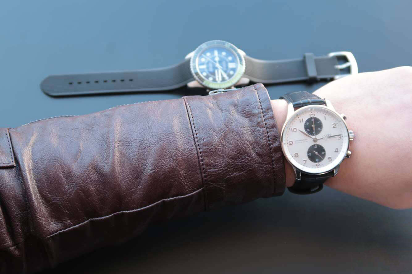 IWC PORTUGIESER IWC371411 ZF FACTORY BLACK STRAP