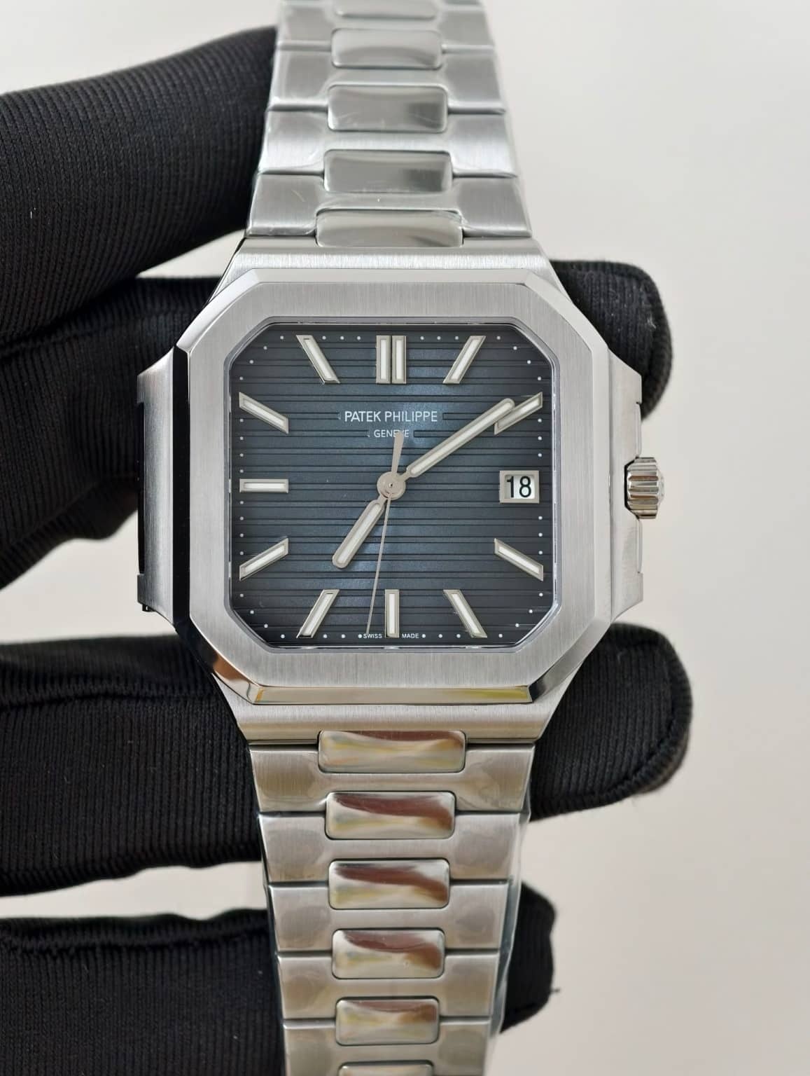 Patek Philippe Cubitus 7128/1G-001 Sunburst Blue-Grey Dial 1:1 Best Replica PPF 45mm