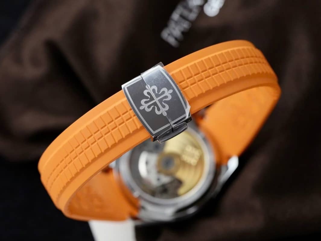 Patek Philippe Aquanaut Chronograph 5968A-001 Black Dial Orange Rubber Strap Replica 42.2mm