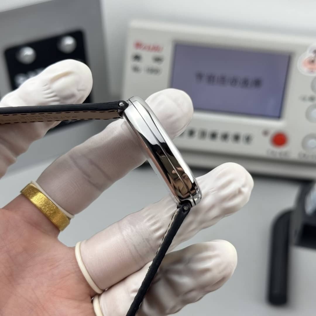 Patek Philippe Golden Ellipse 5738/51G-001 Engraved Dial Leather Strap Best Replica OMF 34.5mm x 39.5mm