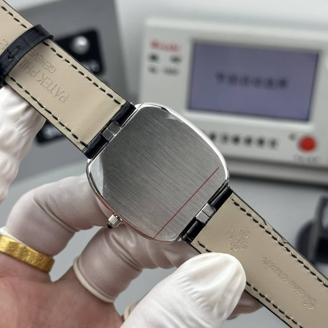 Patek Philippe Golden Ellipse 5738/51G-001 Engraved Dial Leather Strap Best Replica OMF 34.5mm x 39.5mm