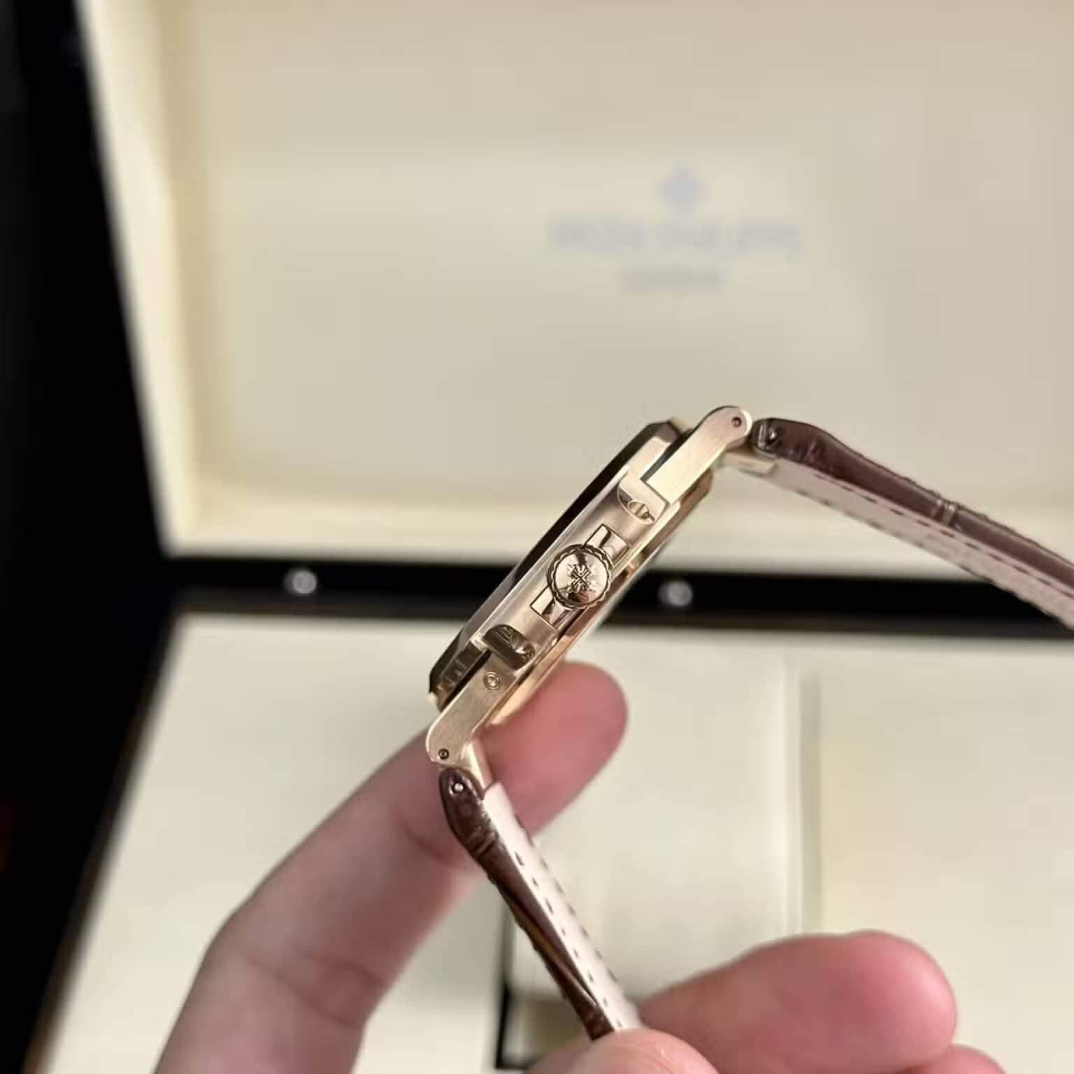 Patek Philippe Nautilus 5712R Rose Gold Grey Dial Leather Best Replica PPF V2 40mm