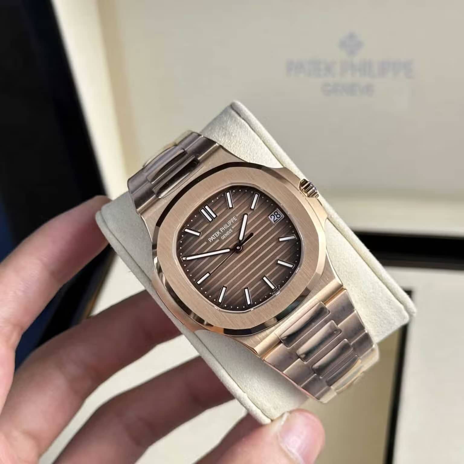 Patek Philippe Nautilus 57111R-001 Rose Gold Brown Dial Best Replica 40mm