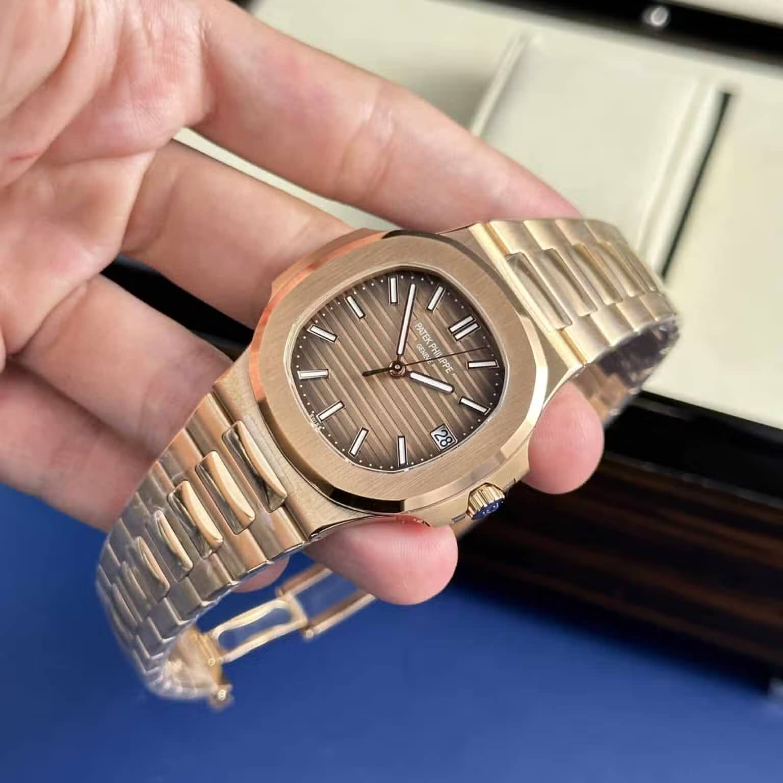 Patek Philippe Nautilus 57111R-001 Rose Gold Brown Dial Best Replica 40mm