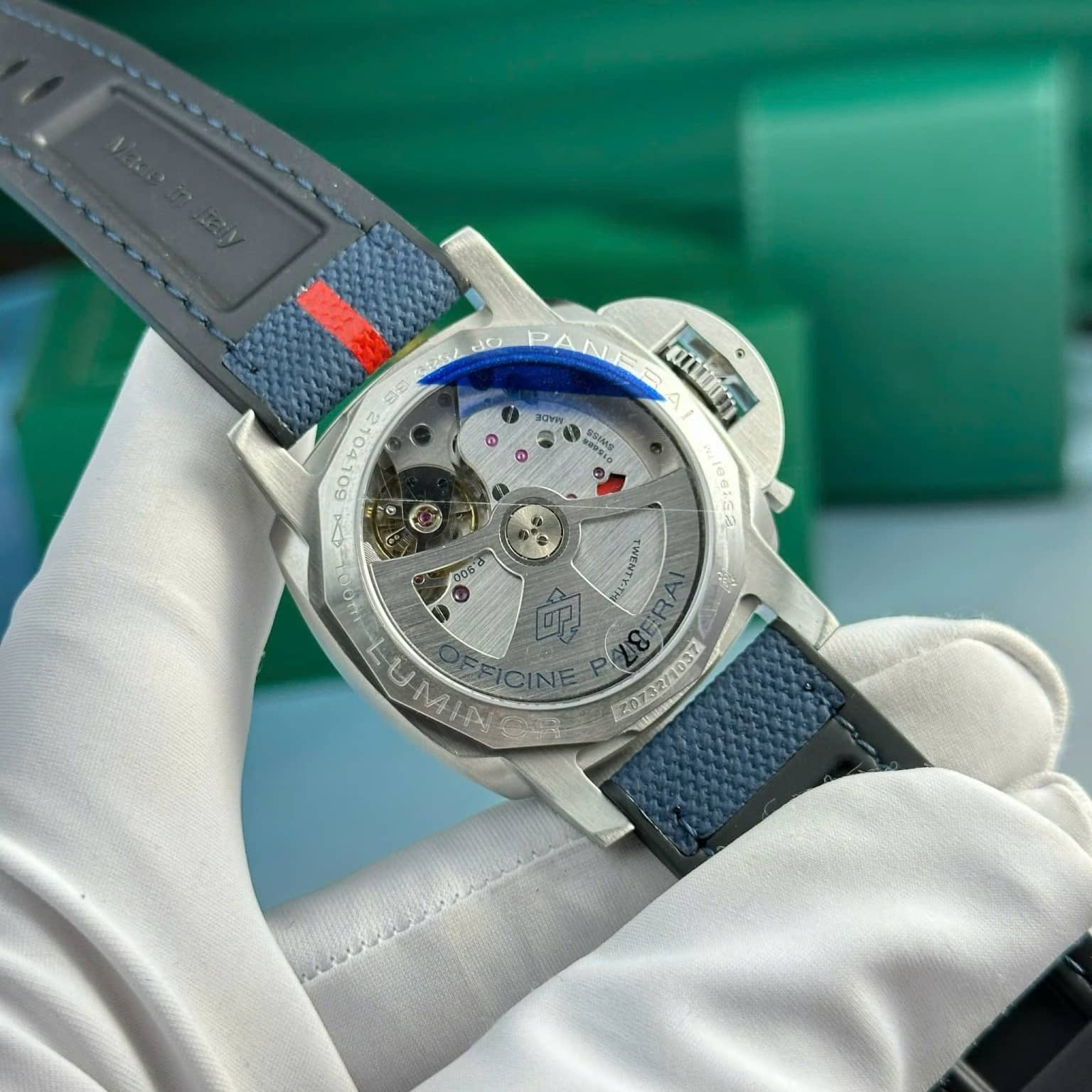 Panerai Luminor Quaranta BiTempo Luna Rossa PAM01404 Blue Dial Rubber Strap Best Replica VSF 40mm