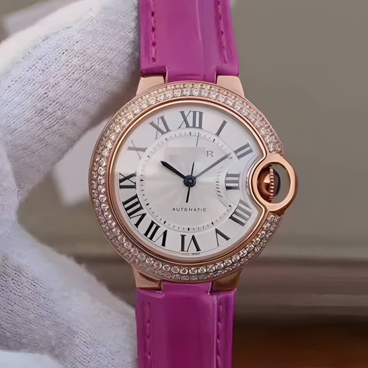 BALLON BLEU CARTIER 36MM ROSE GOLD V9 FACTORY SILVER DIAL