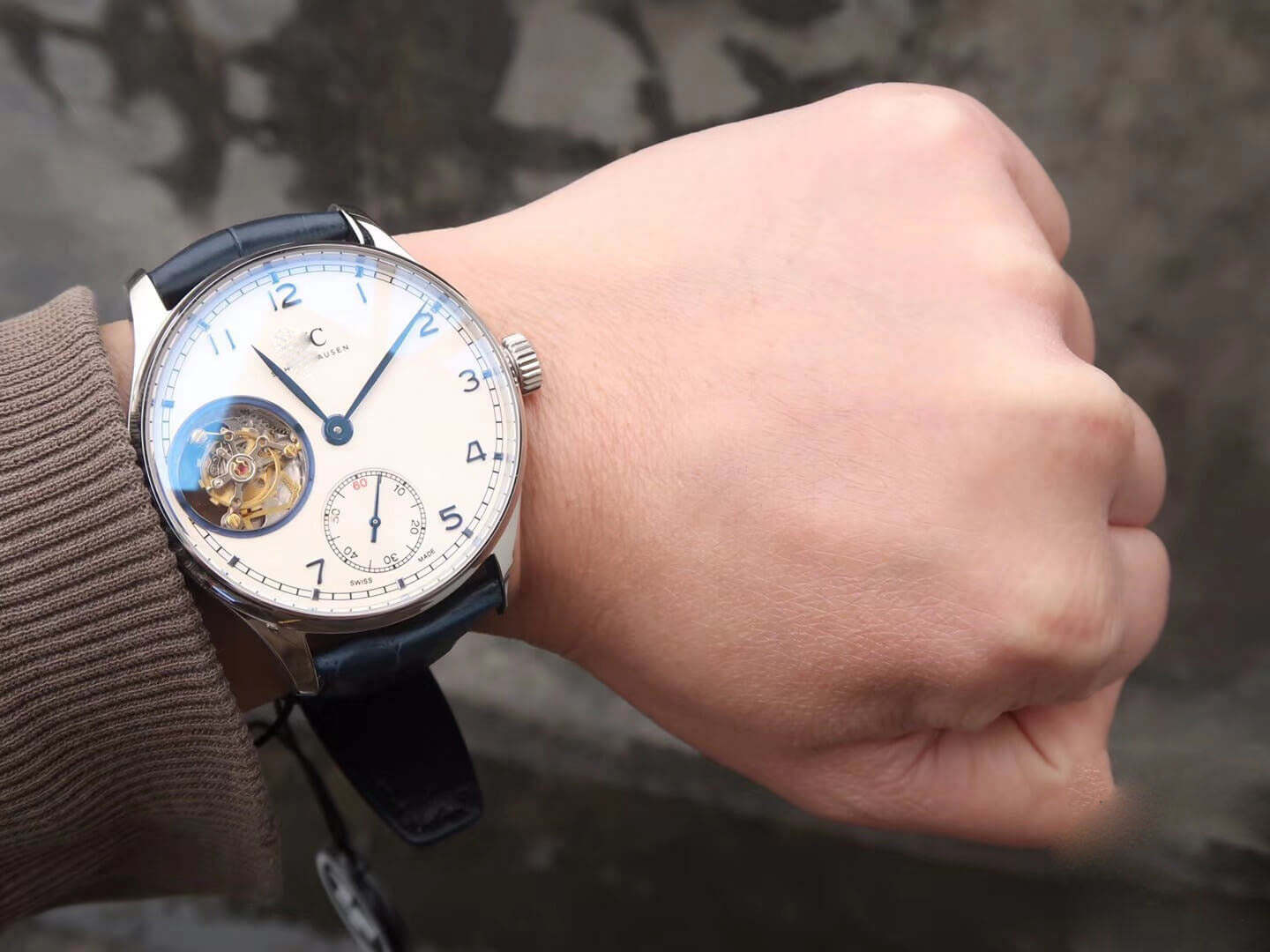 IWC PORTUGUESE TOURBILLON ZF FACTORY BLUE STRAP