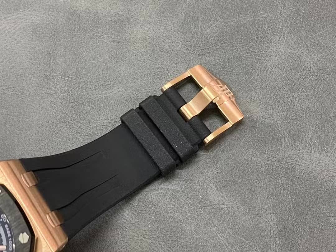 Audemars Piguet Royal Oak Offshore Chronograph 26400RO Rose Gold Ceramic Bezel Black Dial Best Replica APF 44mm