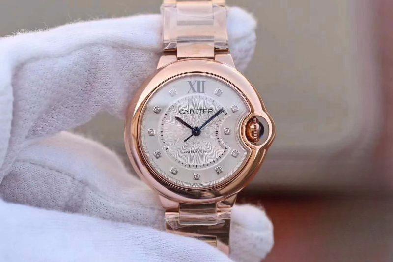 BALLON BLEU DE CARTIER  LADIES 33 WE902062 V9 FACTORY WHITE TEXTURED DIAL