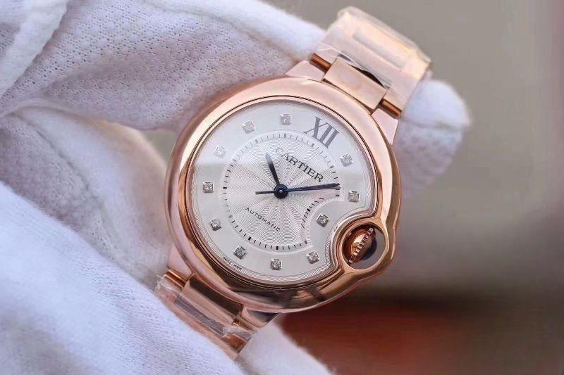 BALLON BLEU DE CARTIER  LADIES 33 WE902062 V9 FACTORY WHITE TEXTURED DIAL