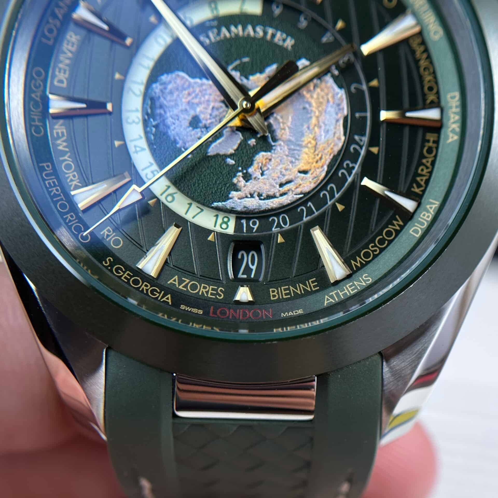 Omega Seamaster Aqua Terra GMT Worldtimer Green Dial 1:1 Best Replica VSF 43mm