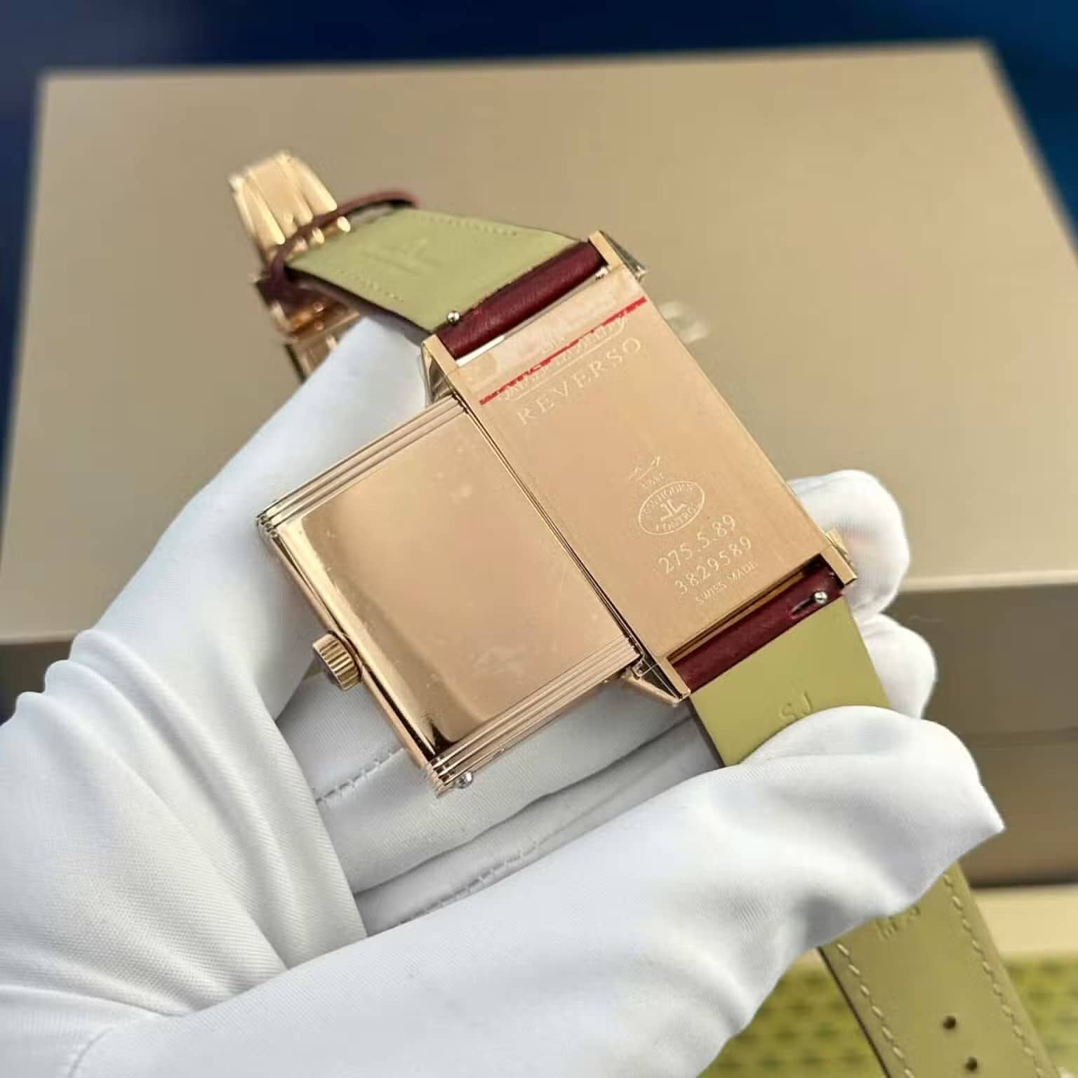 Jaeger LeCoultre Reverso Tribute Monoface Small Seconds Q713256J Rose Gold Wine-red Dial Best Replica MGF 45.6×27.4mm