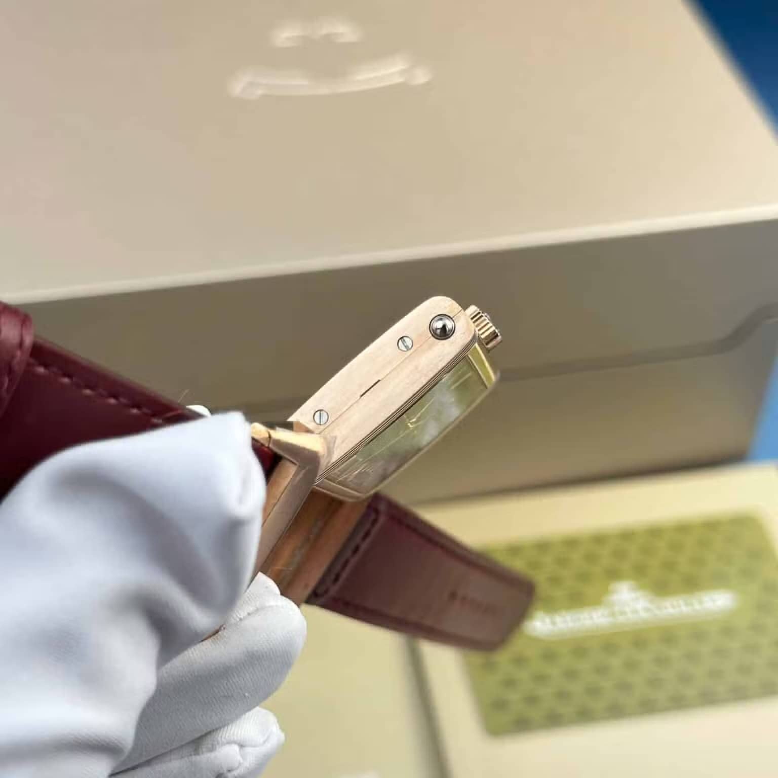 Jaeger LeCoultre Reverso Tribute Monoface Small Seconds Q713256J Rose Gold Wine-red Dial Best Replica MGF 45.6×27.4mm