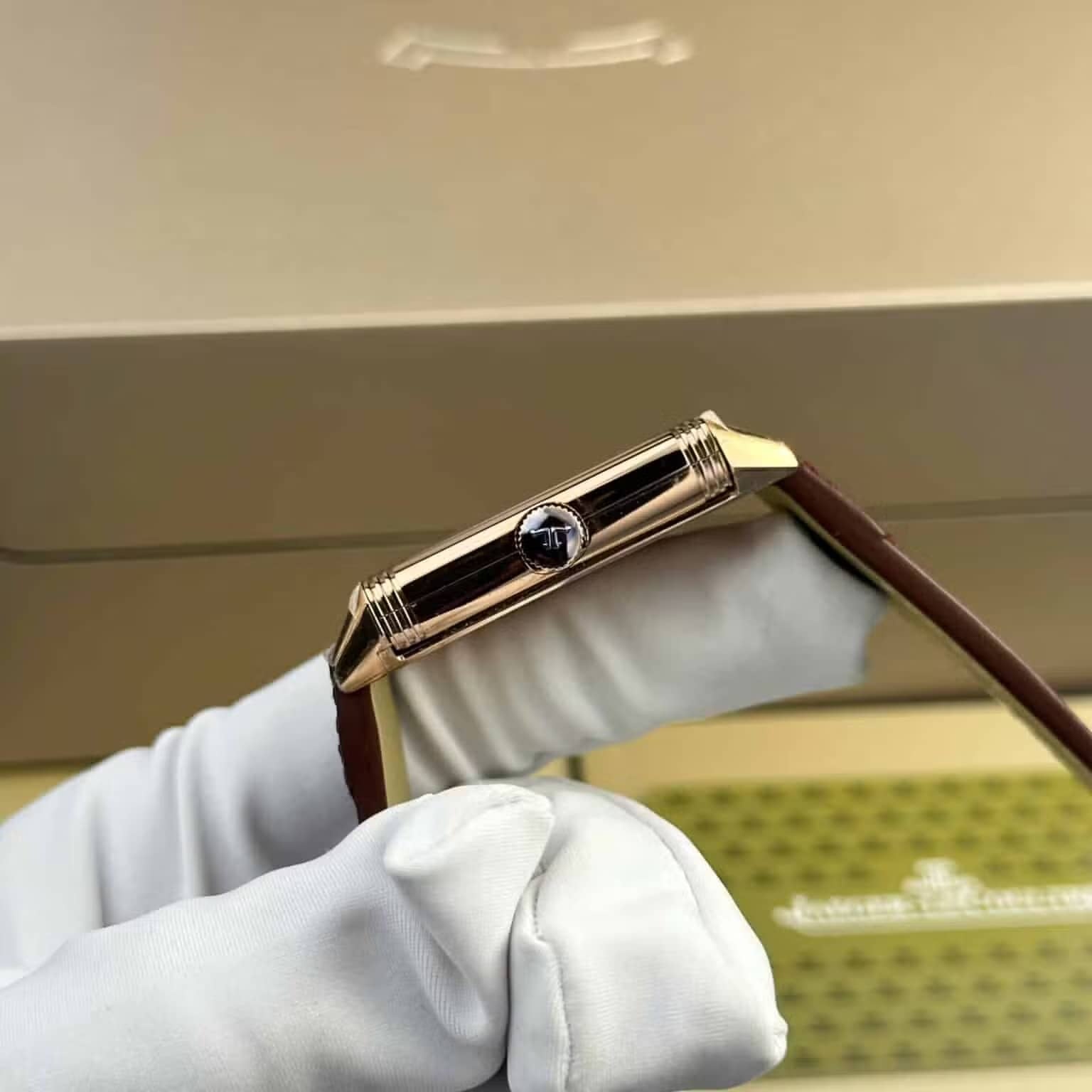 Jaeger LeCoultre Reverso Tribute Monoface Small Seconds Q713256J Rose Gold Wine-red Dial Best Replica MGF 45.6×27.4mm