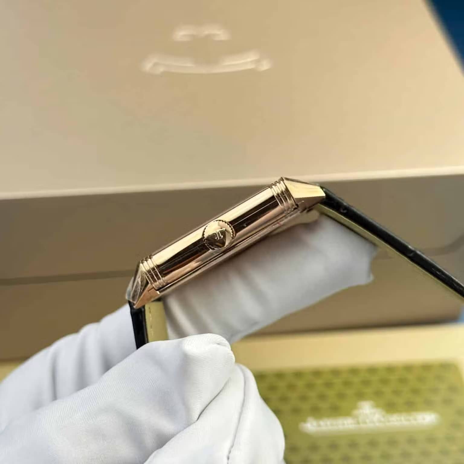 Jaeger LeCoultre Reverso Tribute Monoface Small Seconds Q7132521 Rose Gold Silver Dial Best Replica MGF 45.6×27.4mm