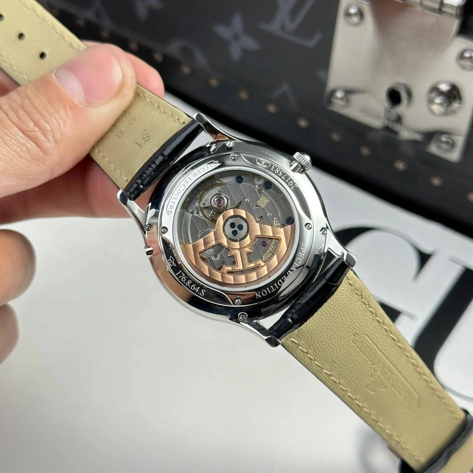 Jaeger LeCoultre Master Ultra Thin Perpetual Calendar Black Dial Leather Strap Best Replica VR Factory 39mm