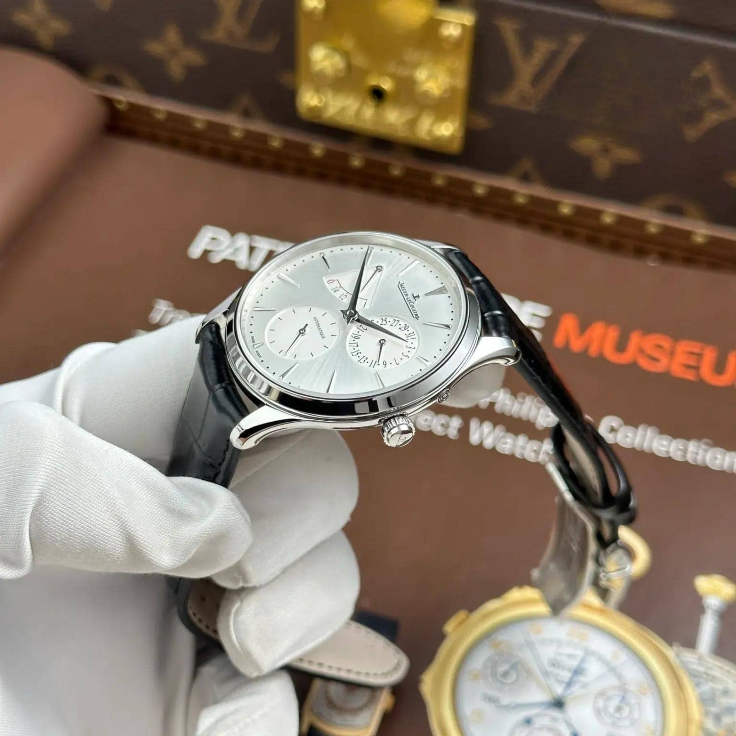 Jaeger Lecoultre Master Ultra Thin Power Reserve Q1378421 Silver Dial Leather Strap Best Replica APSF 39mm