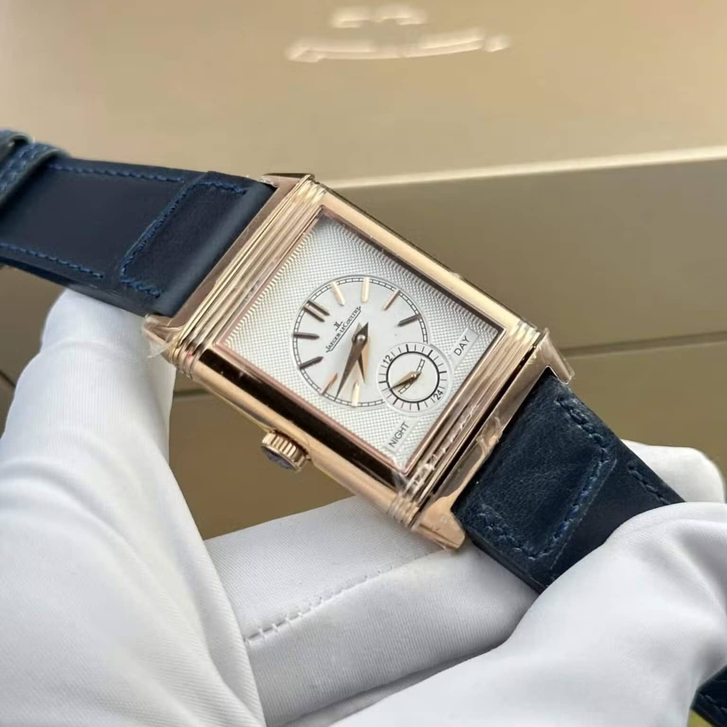Jaeger LeCoultre Reverso Tribute Duoface Small Seconds Q398258J Blue Dial Best Replica MGF 47×28.3mm