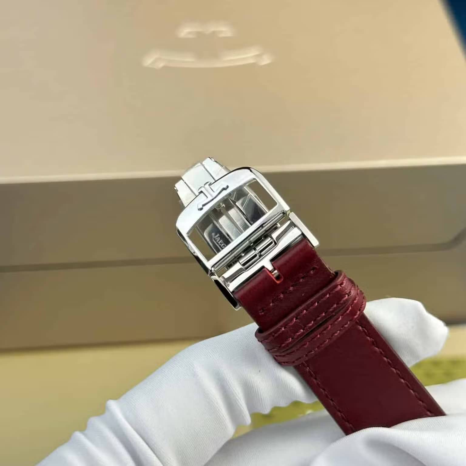 Jaeger LeCoultre Reverso Tribute Monoface Small Seconds Q397846J Wine-red Dial Best Replica MGF 45.6×27.4mm