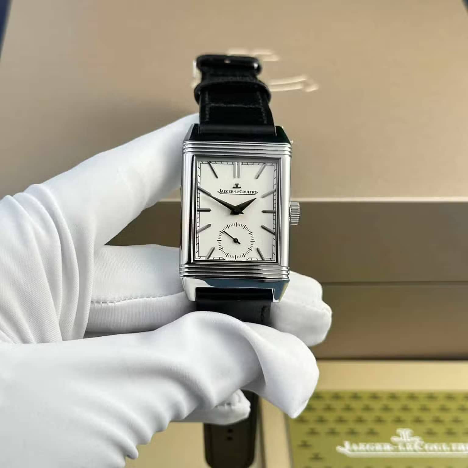 Jaeger LeCoultre Reverso Tribute Monoface Small Seconds Q713842J White Dial Best Replica MGF 45.6×27.4mm