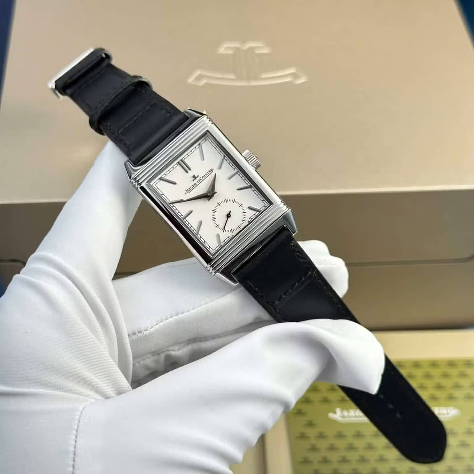 Jaeger LeCoultre Reverso Tribute Monoface Small Seconds Q713842J White Dial Best Replica MGF 45.6×27.4mm