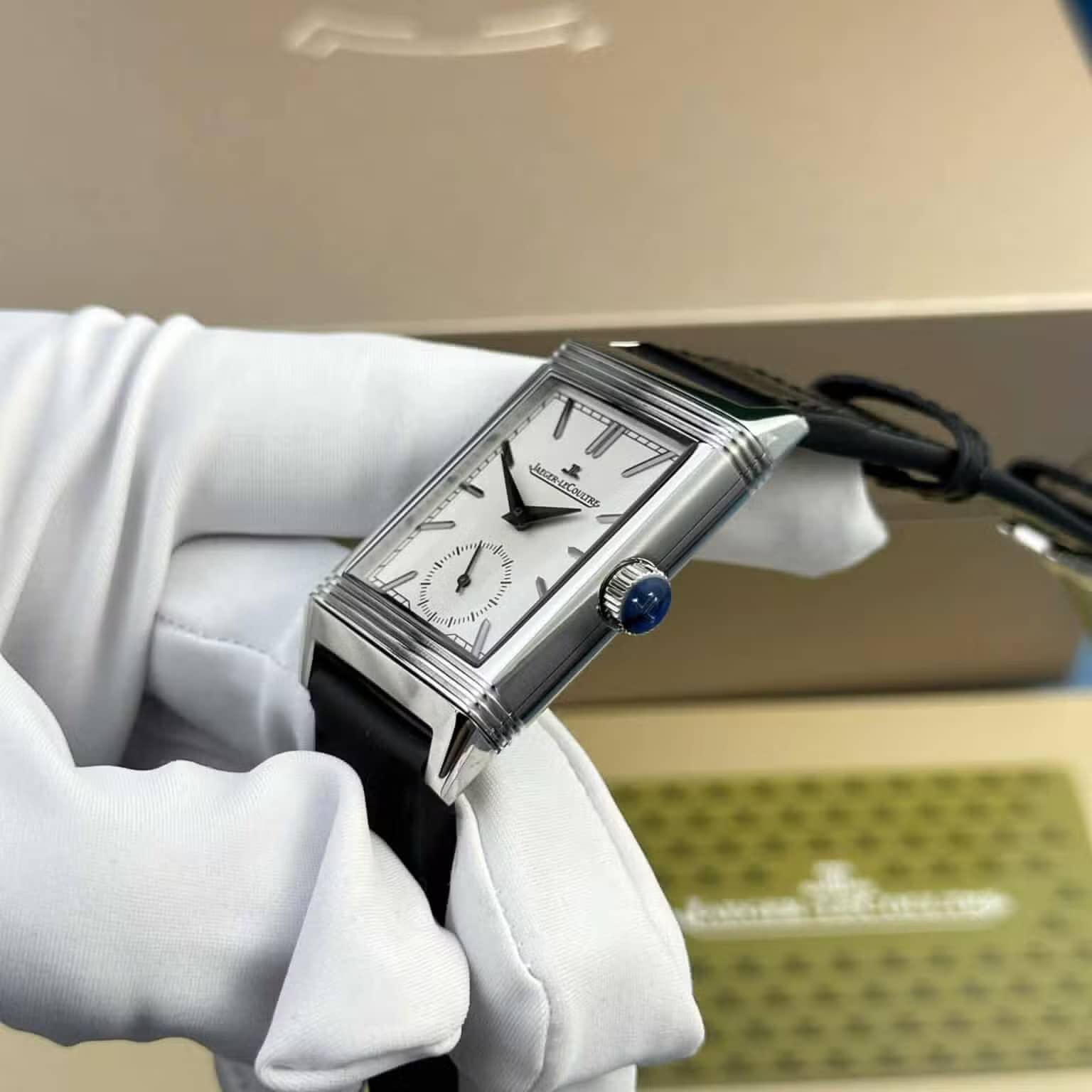 Jaeger LeCoultre Reverso Tribute Monoface Small Seconds Q713842J White Dial Best Replica MGF 45.6×27.4mm