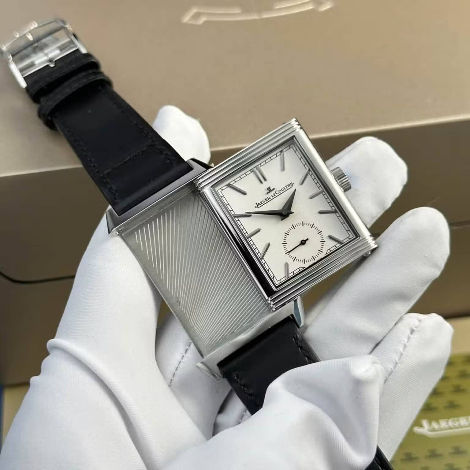 Jaeger LeCoultre Reverso Tribute Monoface Small Seconds Q713842J White Dial Best Replica MGF 45.6×27.4mm