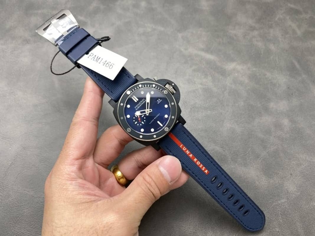 Panerai Submersible QuarantaQuattro Luna Rossa Ti-Ceramitech PAM1466 Blue Dial 11 Best Replica VSF 44mm