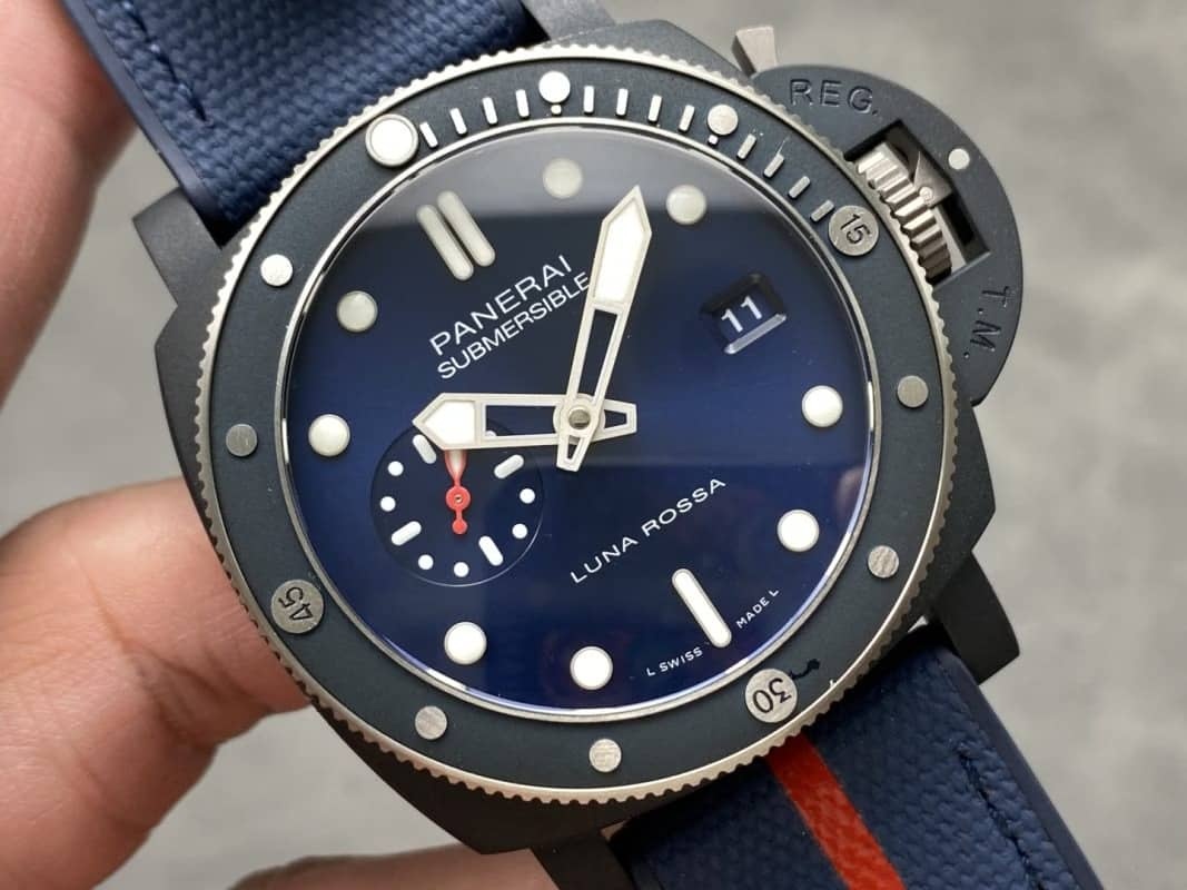 Panerai Submersible QuarantaQuattro Luna Rossa Ti-Ceramitech PAM1466 Blue Dial 11 Best Replica VSF 44mm