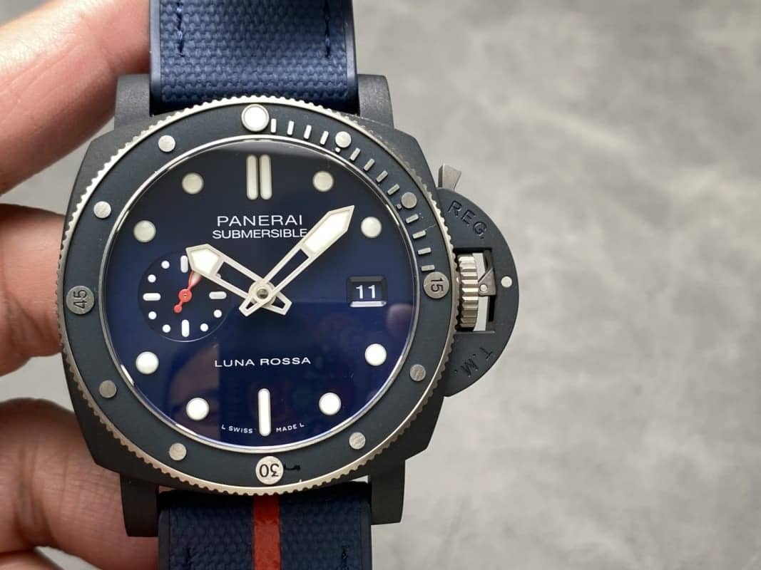 Panerai Submersible QuarantaQuattro Luna Rossa Ti-Ceramitech PAM1466 Blue Dial 11 Best Replica VSF 44mm