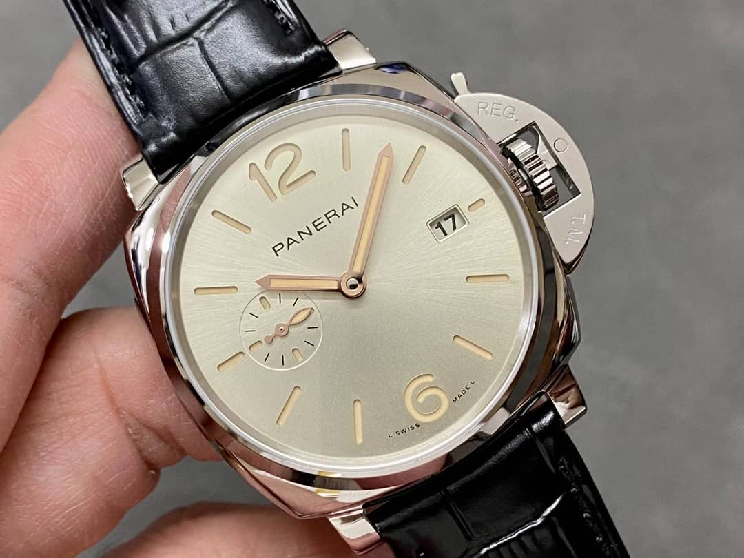 Panerai Luminor Due PAM1249 Ivory Sun-brushed Dial Leather Strap Best Replica VSF 42mm