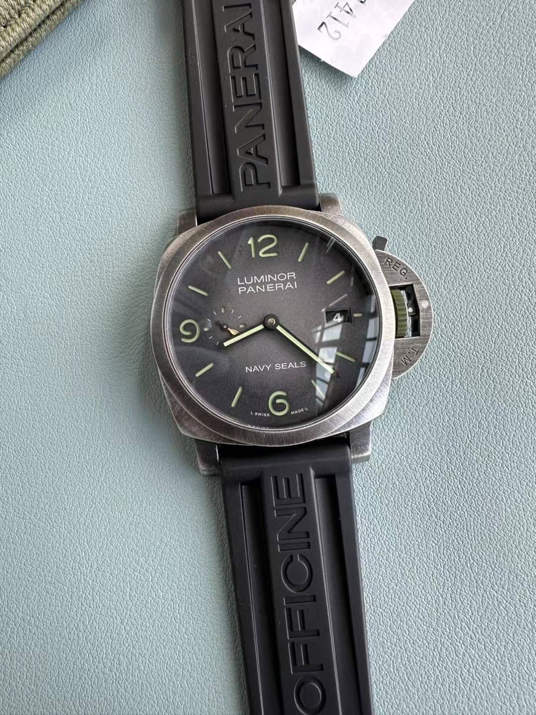 Panerai Luminor Marina Navy Seals PAM01412 Grey Dial Rubber Strap Best Replica VSF 44mm