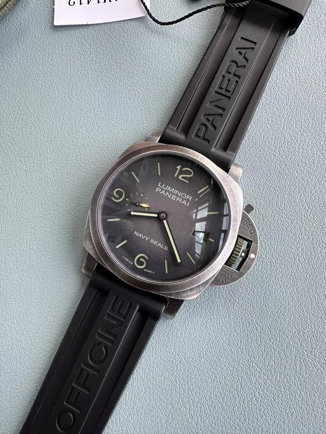 Panerai Luminor Marina Navy Seals PAM01412 Grey Dial Rubber Strap Best Replica VSF 44mm