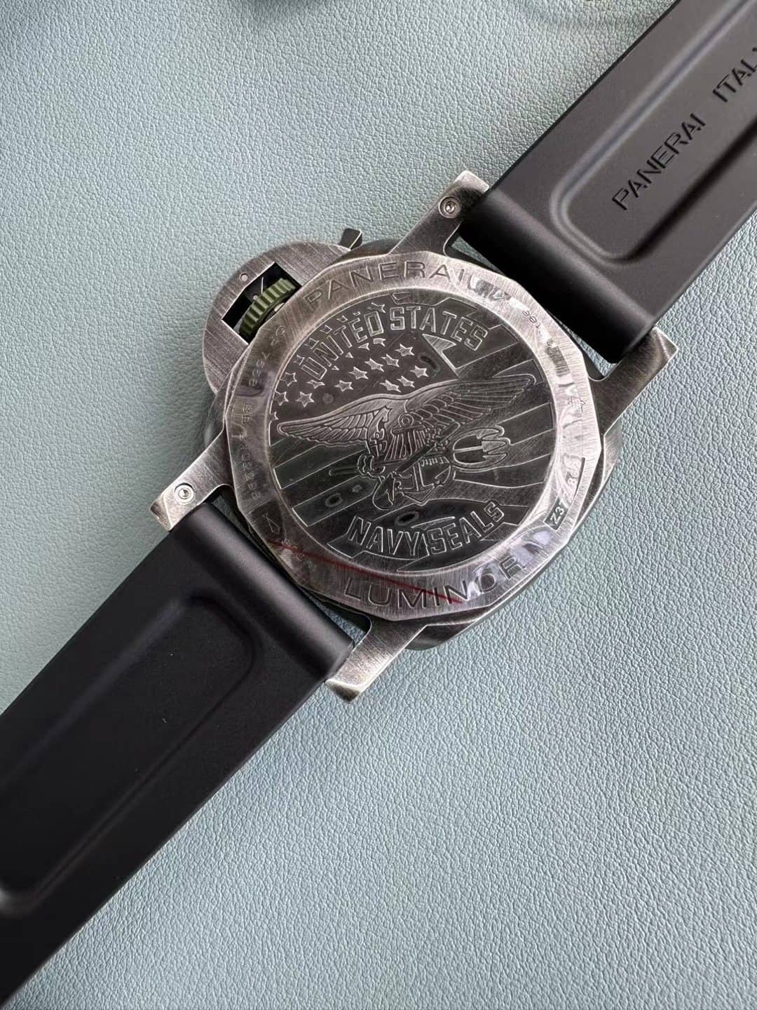 Panerai Luminor Marina Navy Seals PAM01412 Grey Dial Rubber Strap Best Replica VSF 44mm