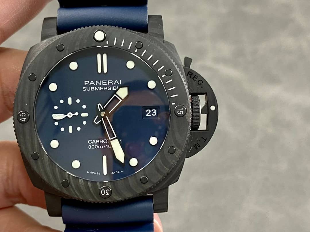 Panerai Submersible Quarantaquattro Carbotech Blu Abisso PAM1232 Blue Dial Rubber Strap Best Replica VSF 44mm