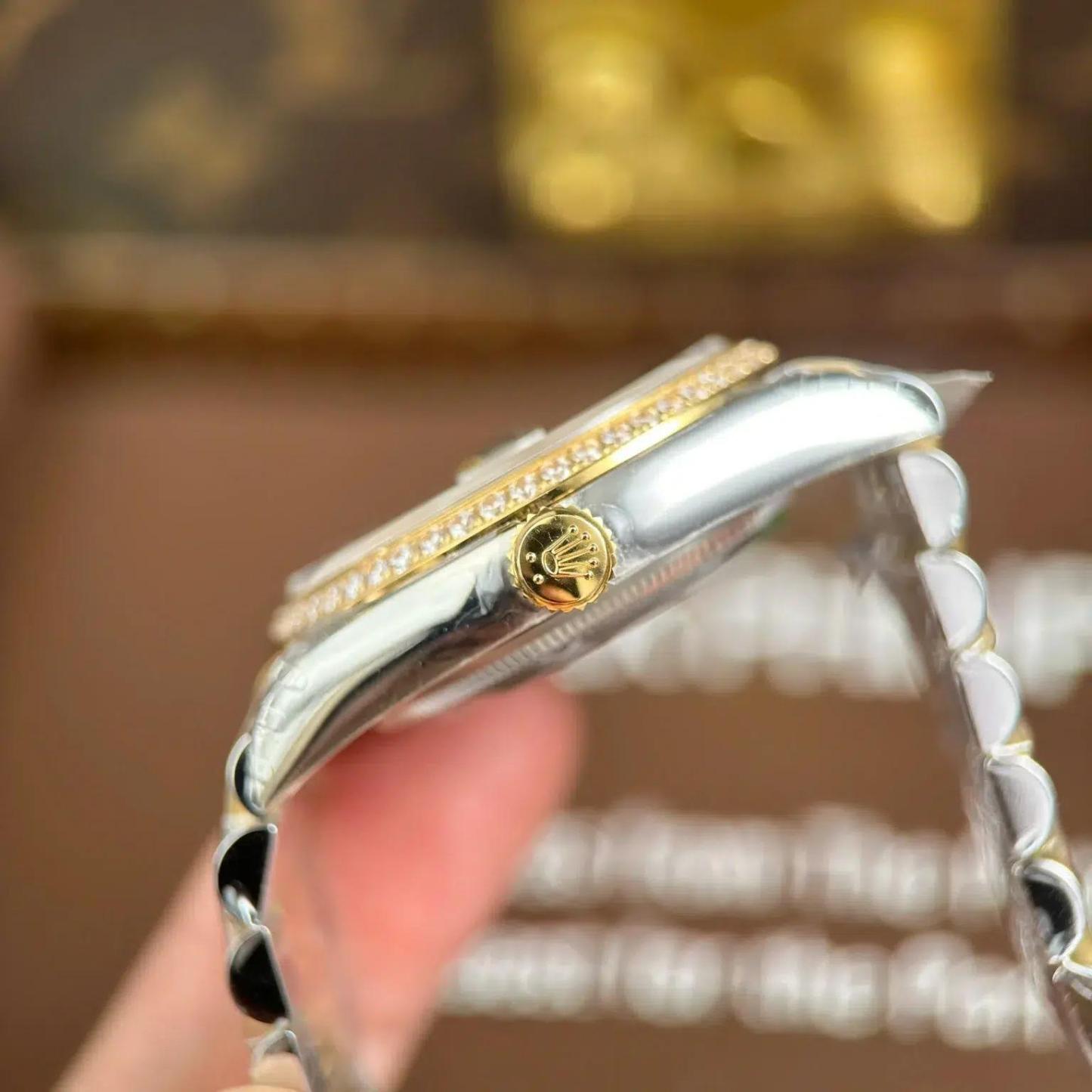 Rolex Datejust 126283RBR SteelYellow Gold Fluted-Motif Dial Diamond Bezel Jubilee Bracelet Best Replica VSF 36mm