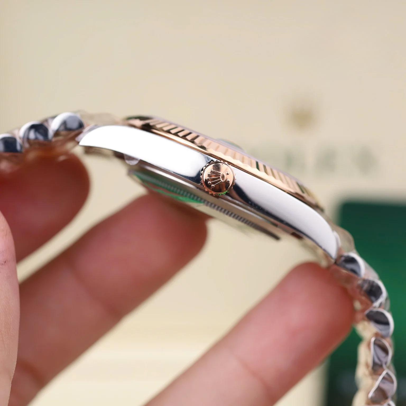 Rolex Datejust 126331 Steel & Rose Gold Custom Black Mother of Pearl Dial Moissanite Markers Jubilee 11 Best Edition 41mm