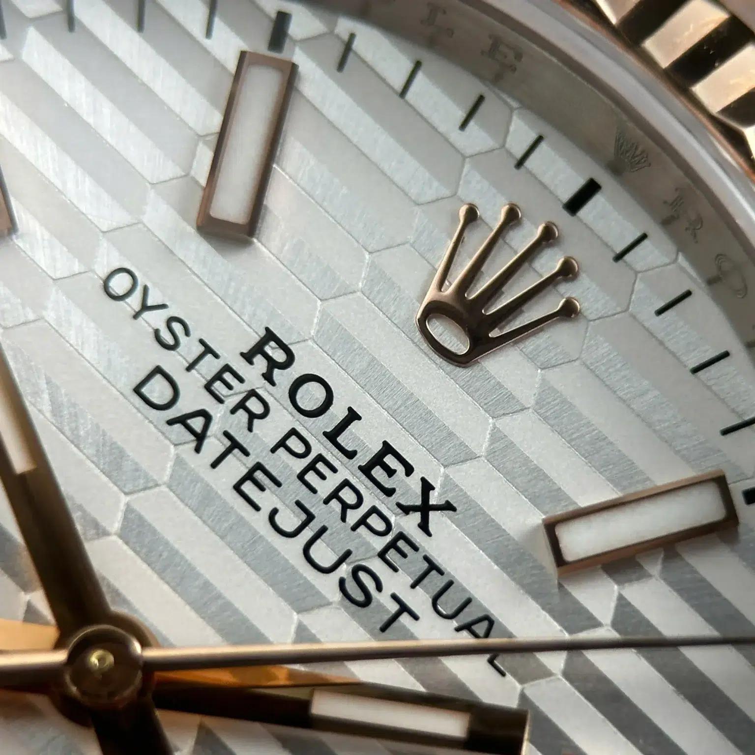 Rolex Datejust 126231 Two Tone Rose Gold Silver Fluted-Motif Luminous Dial Jubilee Bracelet 11 Best Replica 36mm