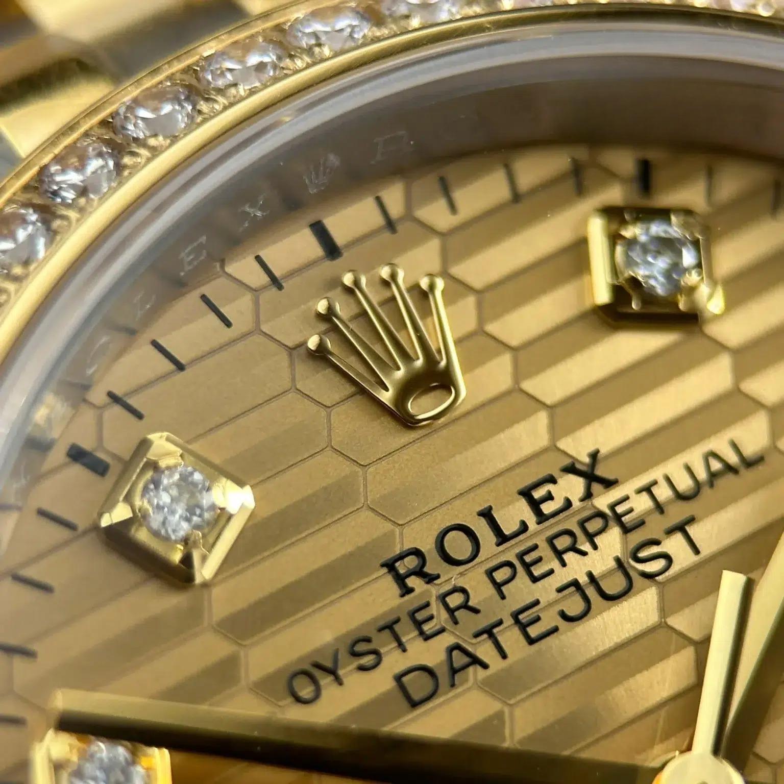 Rolex Datejust 126283RBR Two Tone Yellow Gold Fluted-Motif Diamond Dial Diamond Bezel Jubilee 11 Best Replica VSF 36mm