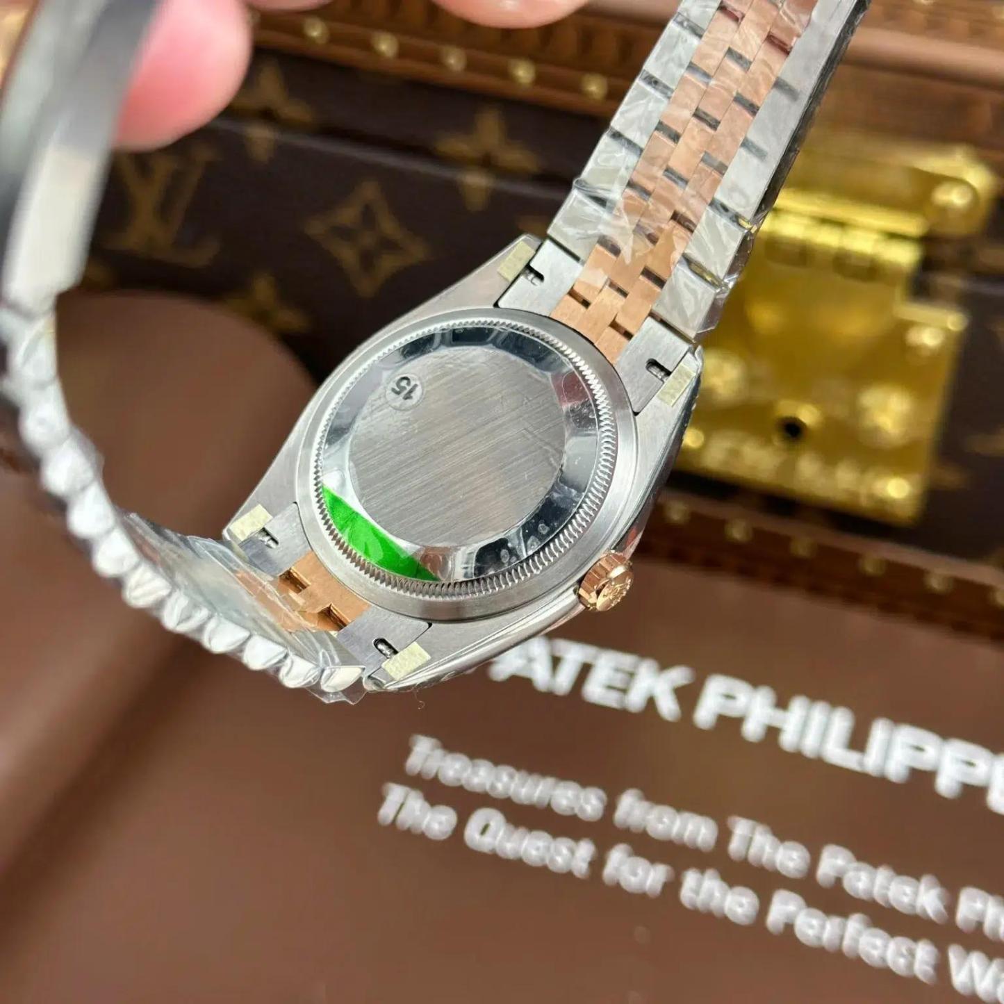 Rolex Datejust 126231 Two Tone Rose Gold Silver Fluted-Motif Luminous Dial Jubilee Bracelet 11 Best Replica 36mm