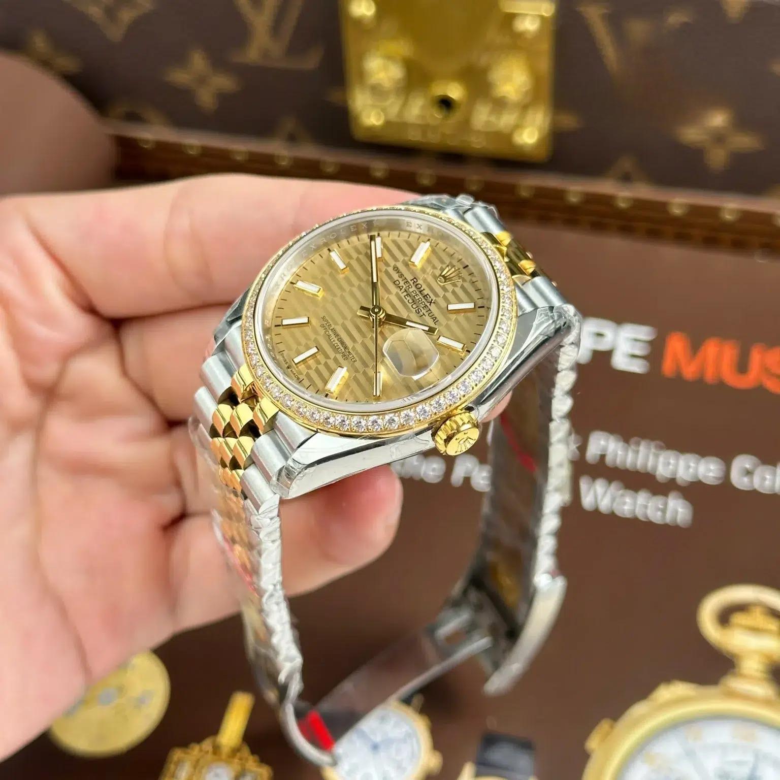 Rolex Datejust 126283RBR SteelYellow Gold Fluted-Motif Dial Diamond Bezel Jubilee Bracelet Best Replica VSF 36mm