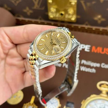 Rolex Datejust 126283RBR SteelYellow Gold Fluted-Motif Dial Diamond Bezel Jubilee Bracelet Best Replica VSF 36mm