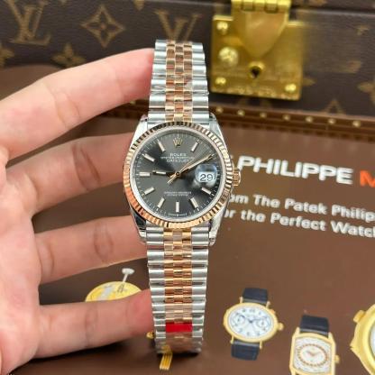 Rolex Datejust 126231 Rose GoldSteel Slate Index Dial Jubilee Bracelet 11 Best Replica 36mm