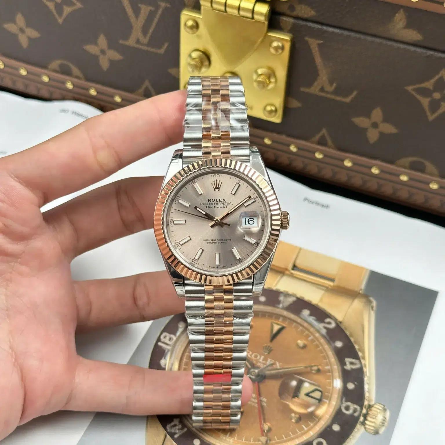 Rolex Datejust 126331 Two Tone Rose Gold Sundust Luminous Dial Jubilee Bracelet Best Replica VSF 41mm