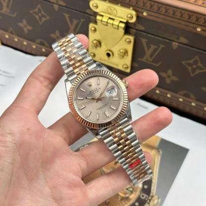 Rolex Datejust 126331 Two Tone Rose Gold Sundust Luminous Dial Jubilee Bracelet Best Replica VSF 41mm