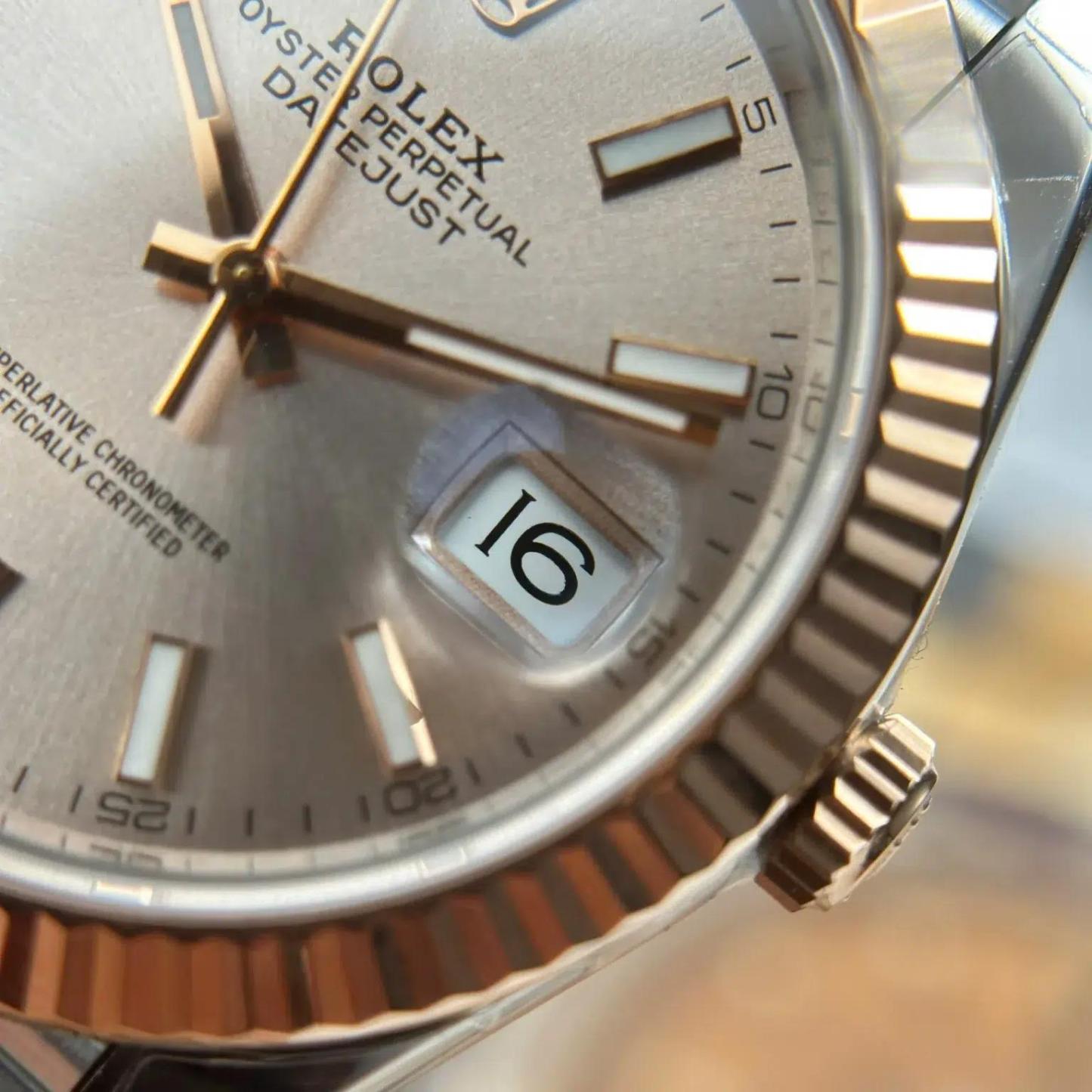 Rolex Datejust 126331 Two Tone Rose Gold Sundust Luminous Dial Jubilee Bracelet Best Replica VSF 41mm