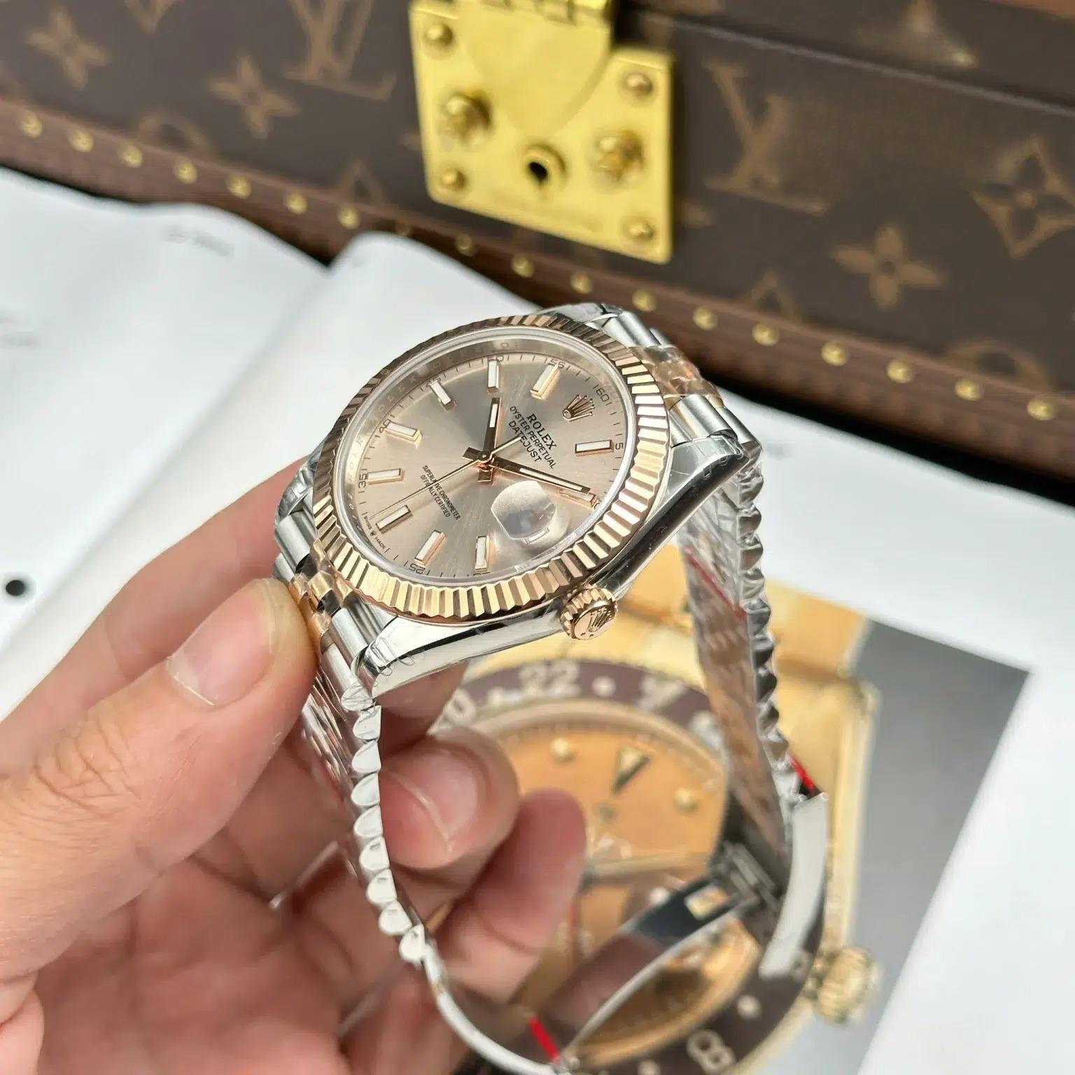 Rolex Datejust 126331 Two Tone Rose Gold Sundust Luminous Dial Jubilee Bracelet Best Replica VSF 41mm